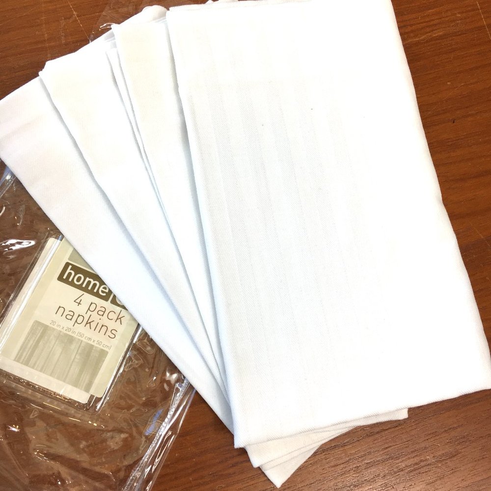 Napkins - White Dinner - Cotton Poly NWT